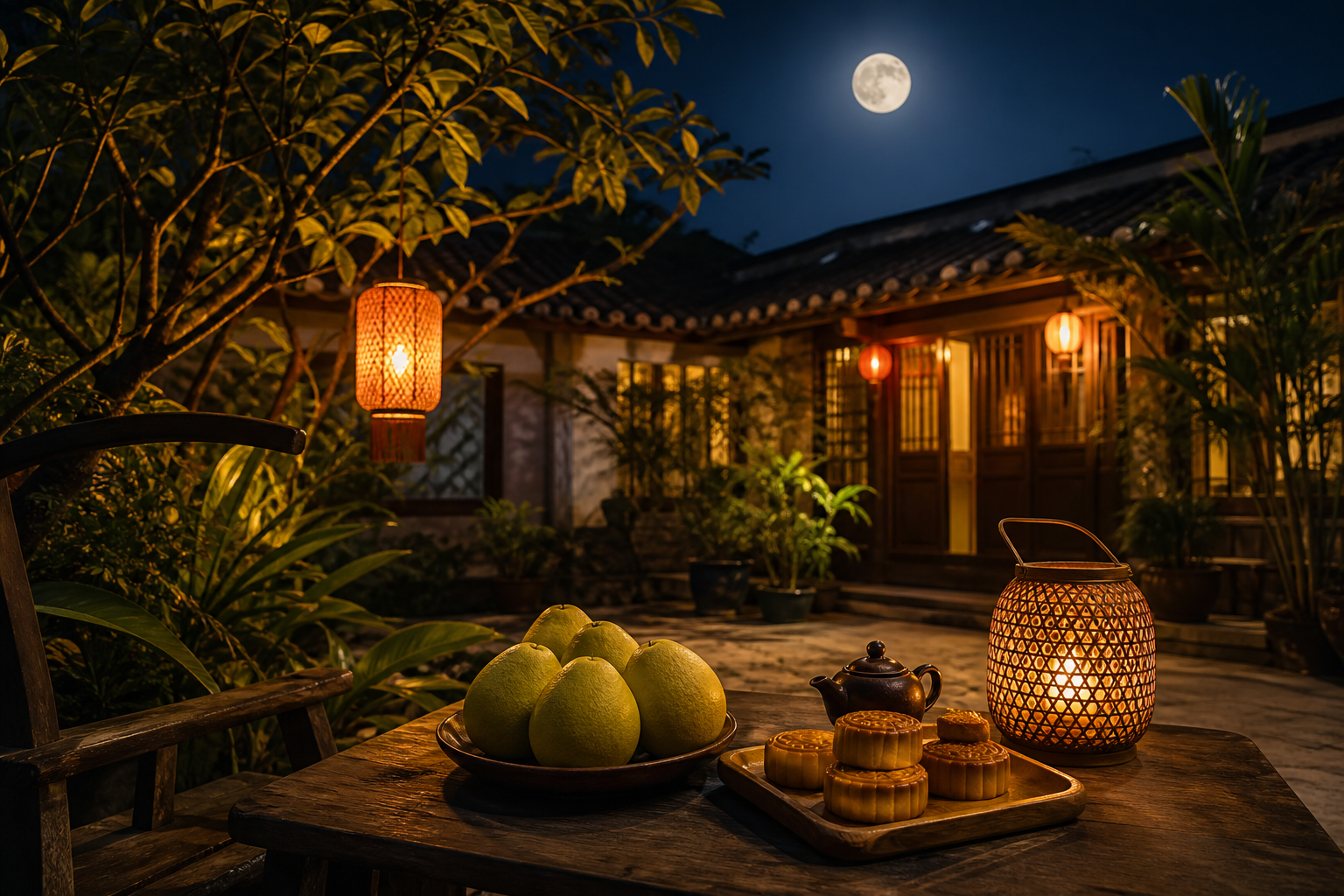 中秋夜的月餅與文旦